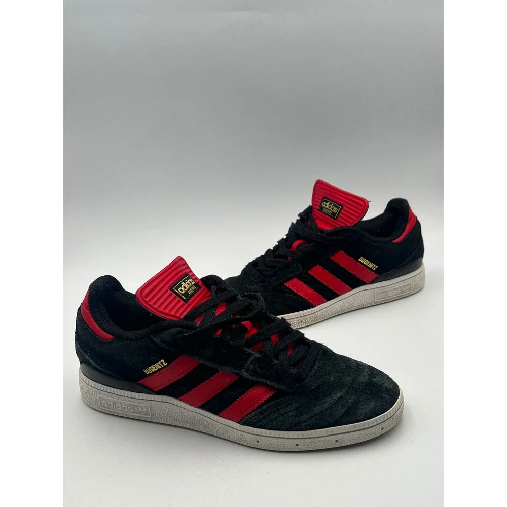 Adidas Busenitz Skate Shoes Black Red Suede Mens 7.5 GY6898