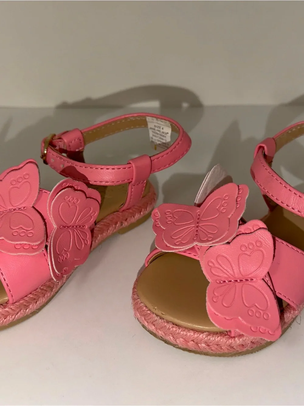 Janie and Jack Pink Butterfly Strap Sandals