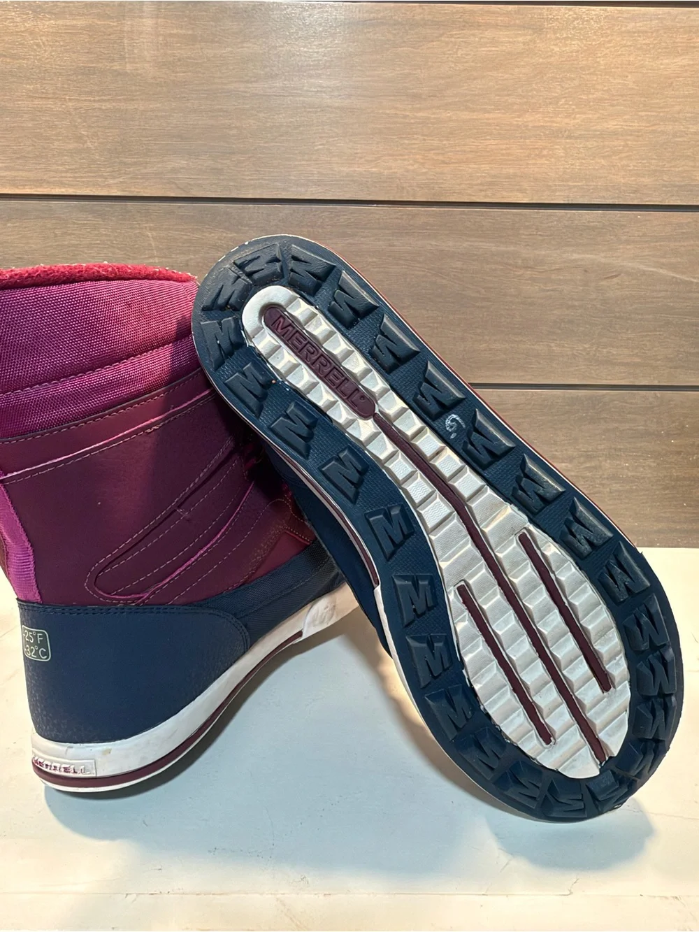 Merrell Kids Snow Bank 2.0 Waterproof Boot Berry & Navy Size 5M Outdoor Casual