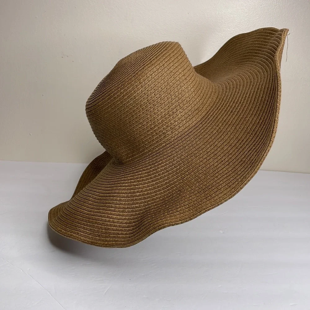 GOLDCOAST Sunwear Straw Sun Hat Brown Wide Brim Coastal Grandma Beach
