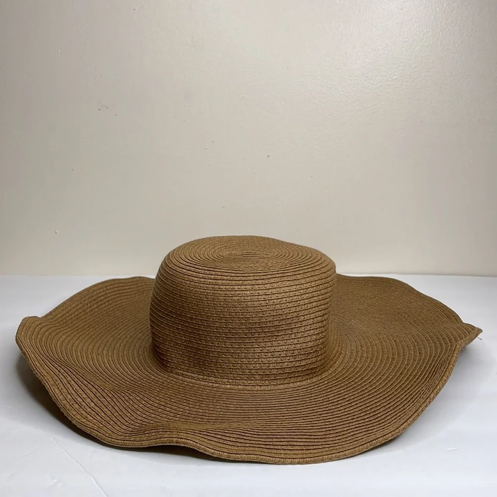 GOLDCOAST Sunwear Straw Sun Hat Brown Wide Brim Coastal Grandma Beach