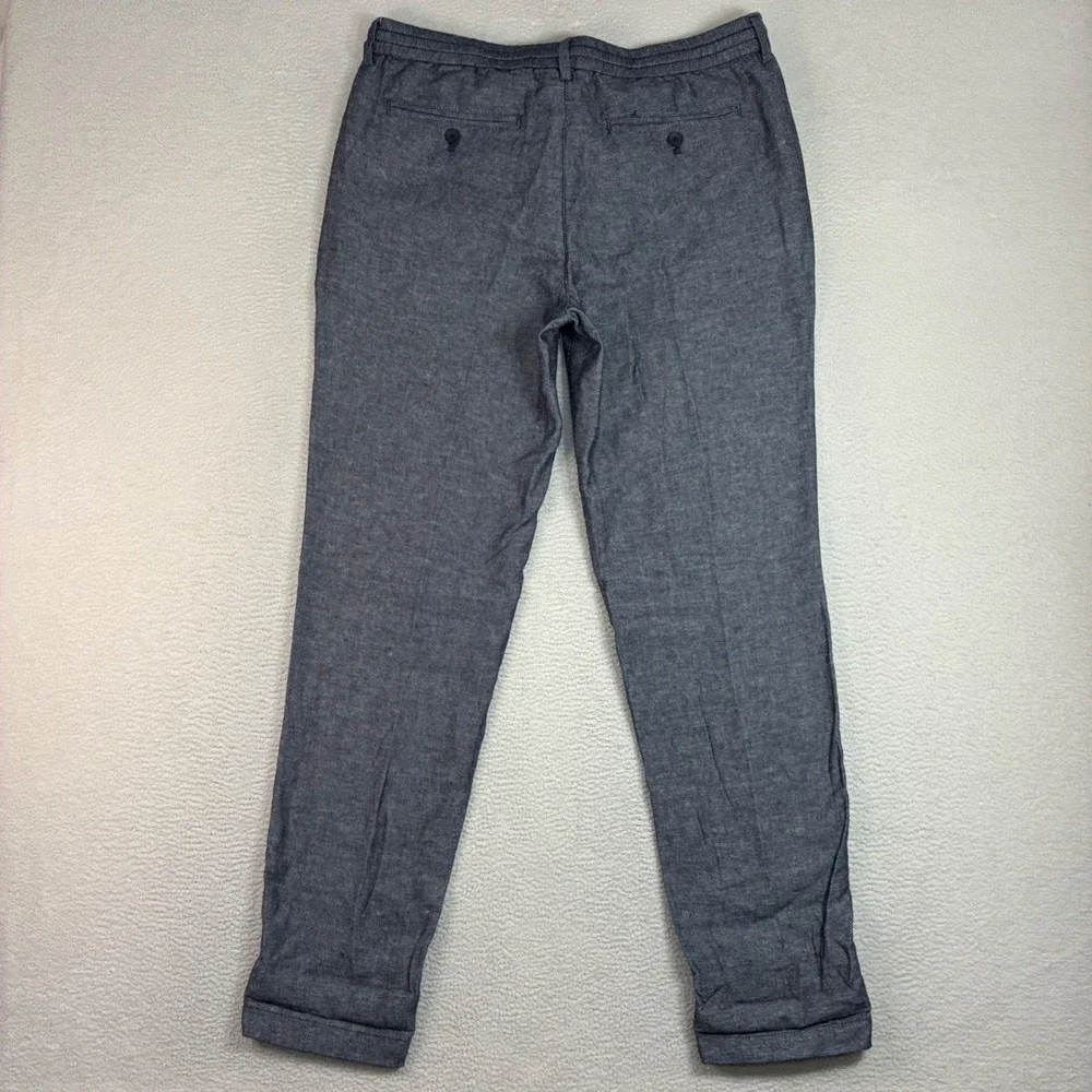 Banana Republic Linen Blend Pants Men 34x34 Blue Mason Athletic Taper Chino
