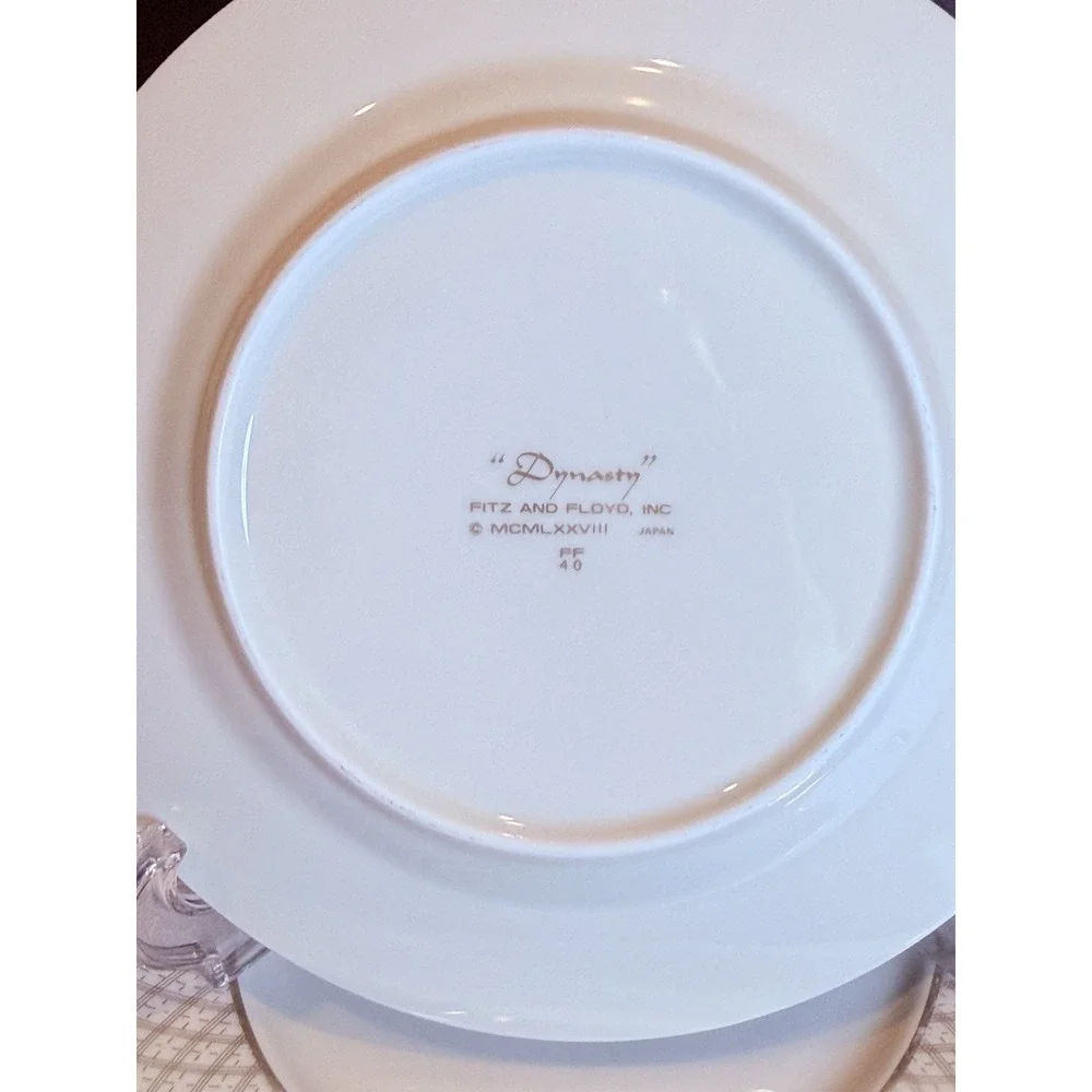 Fitz & Floyd Dynasty Salad Plates Set of 5 Gold Trim 7.5