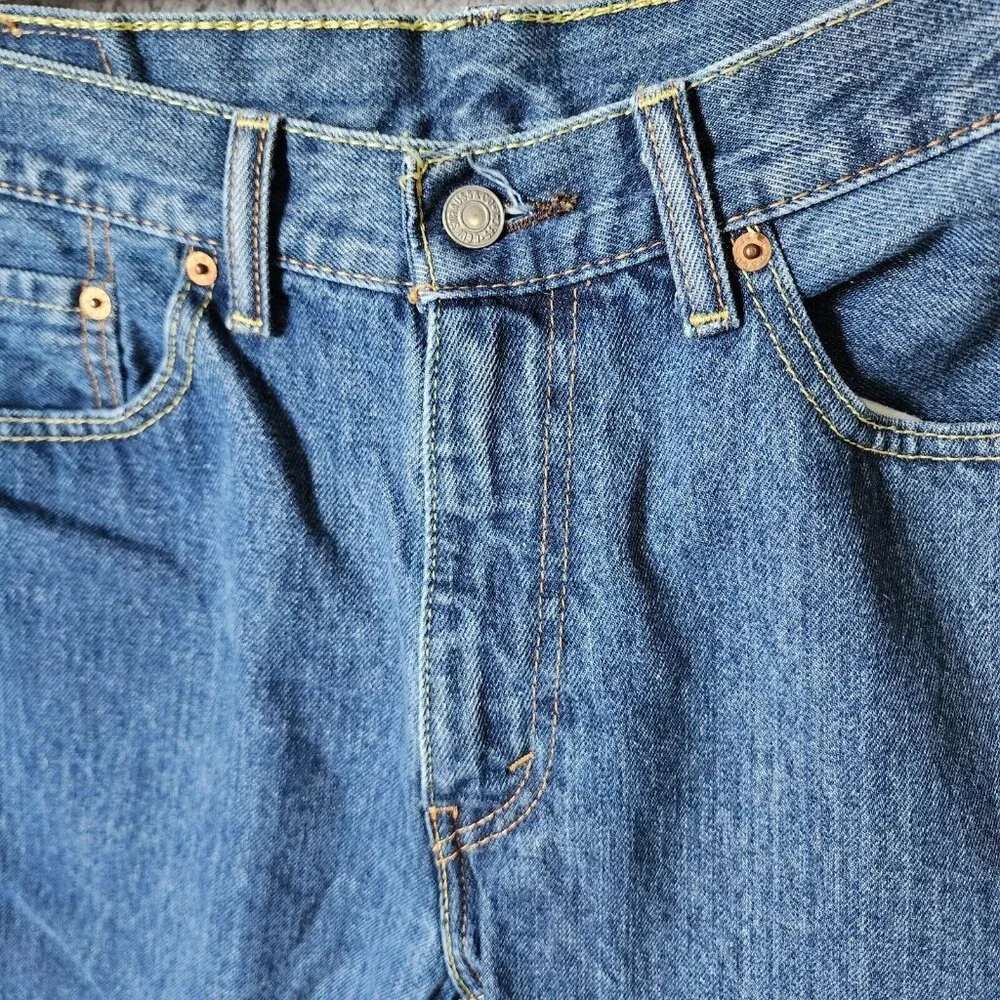 Levi's 505 Blue Denim Classic‎ Straight Leg Jeans Size 33 x 30 100% Cotton