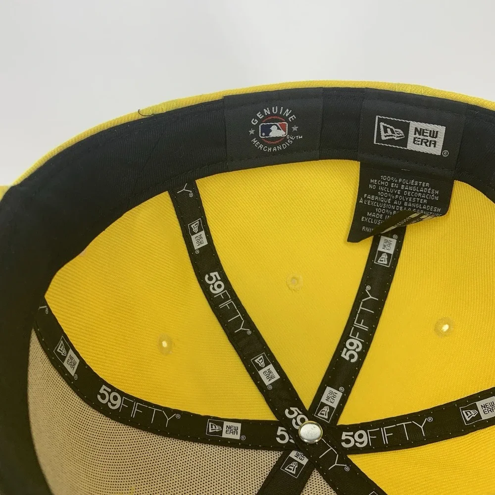 Texas Rangers Hat Yellow Tonal New Era 59FIFTY Fitted Size 7 MLB Baseball Cap