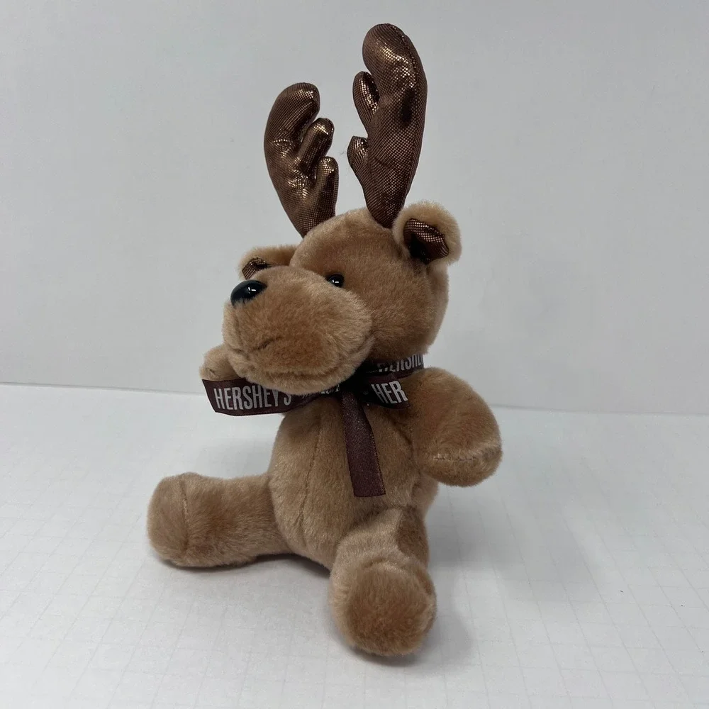 Galerie Hershey Reindeer 5 inch Brown Gold Metallic‎ Antlers Christmas Plush