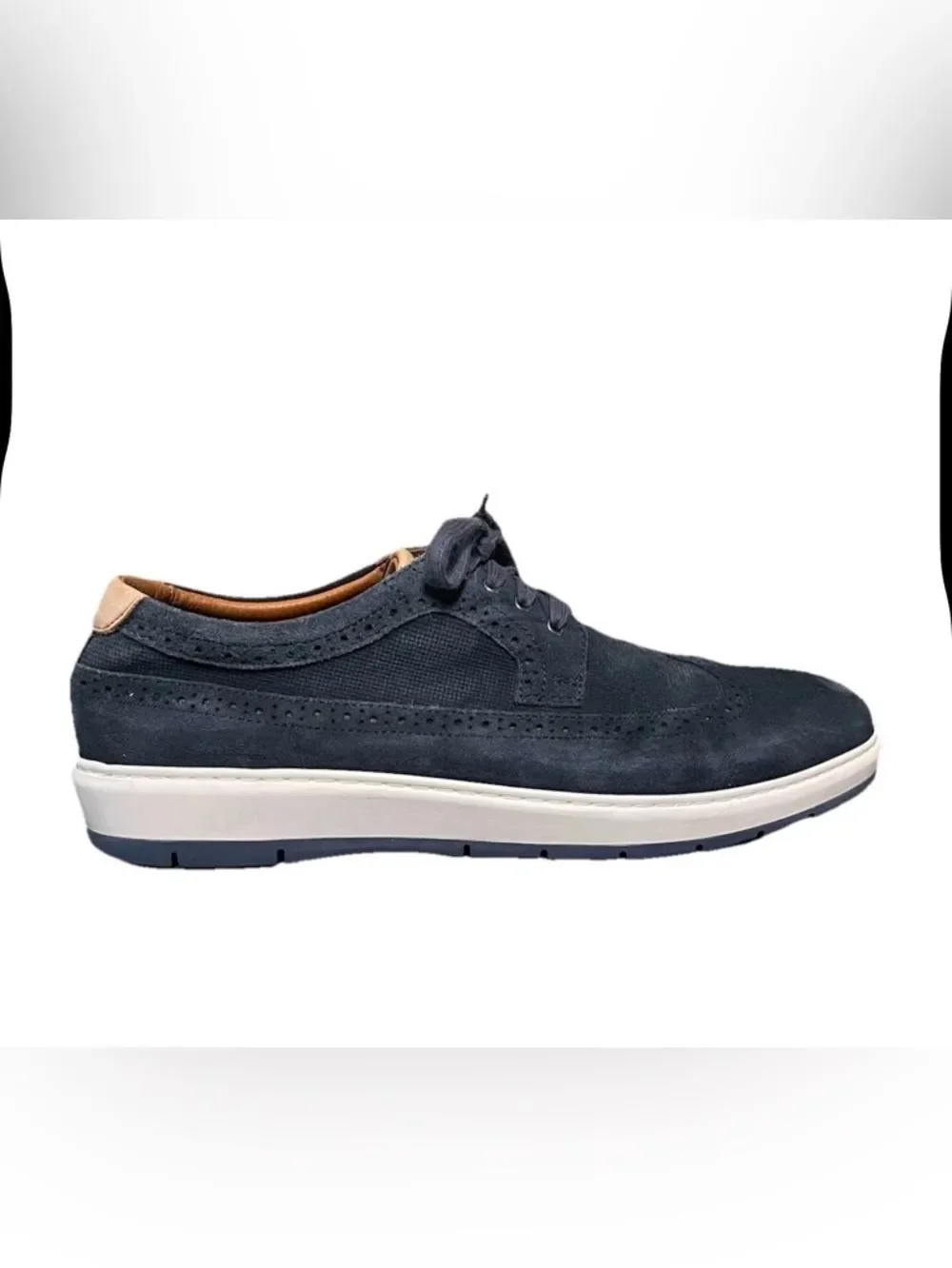Johnston & Murphy Elliston Embossed Wingtip Men's Navy Sneakers Size 10