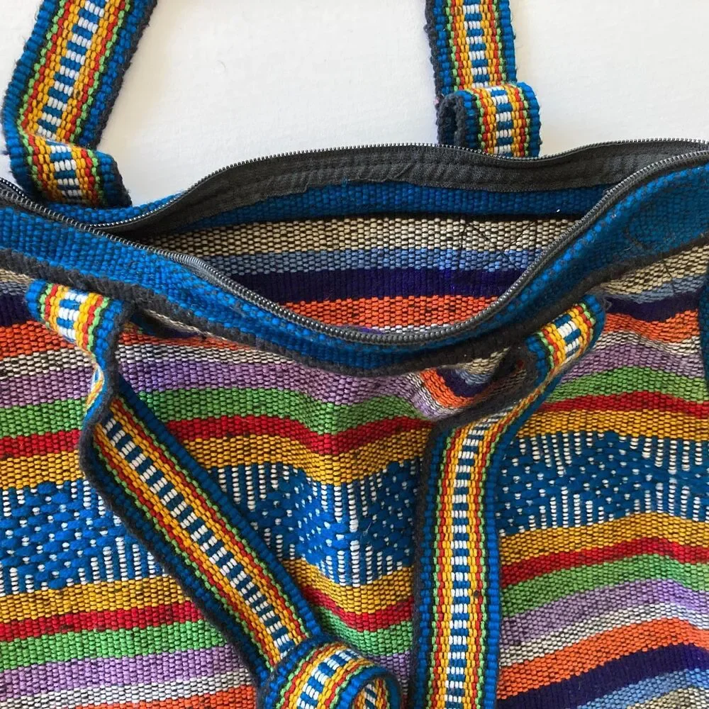 Pinzon Women's Shoulder Bag Blue Multicolor Hippie Festival