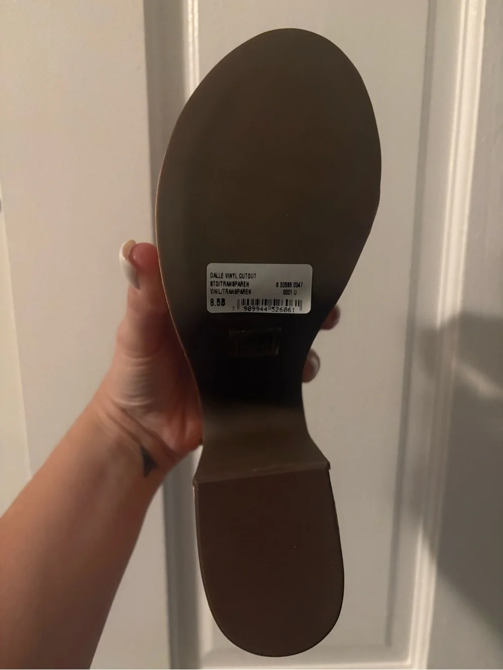 SCHUTZ Clear Slide Mule with Tan Footbed