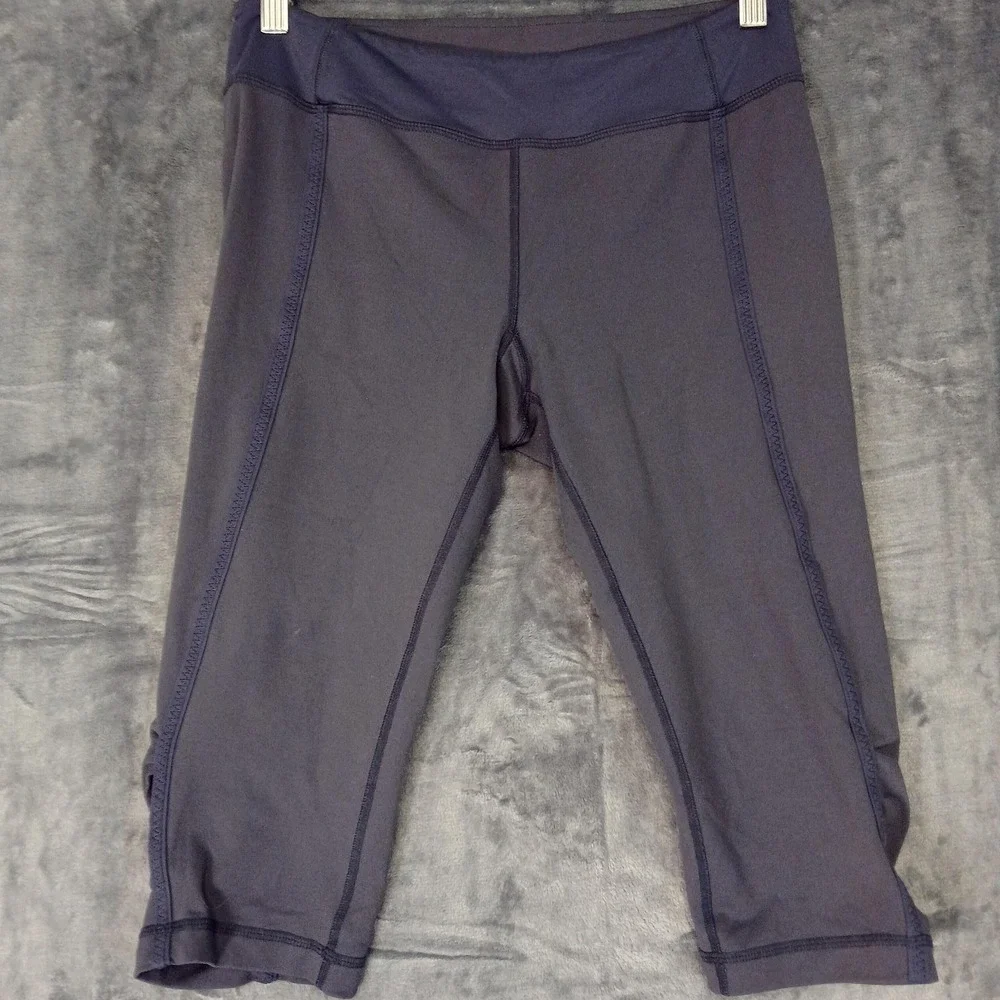Lululemon Athletica Capri‎ Leggings Womens 8 Gray Ruched Crop Yoga Pants Active