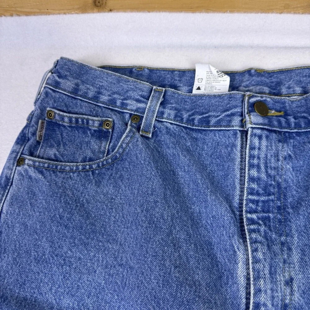 Carhartt B17‎ STW Mens 40x34 Relaxed Fit Tapered Leg Stonewash Denim Blue Jeans