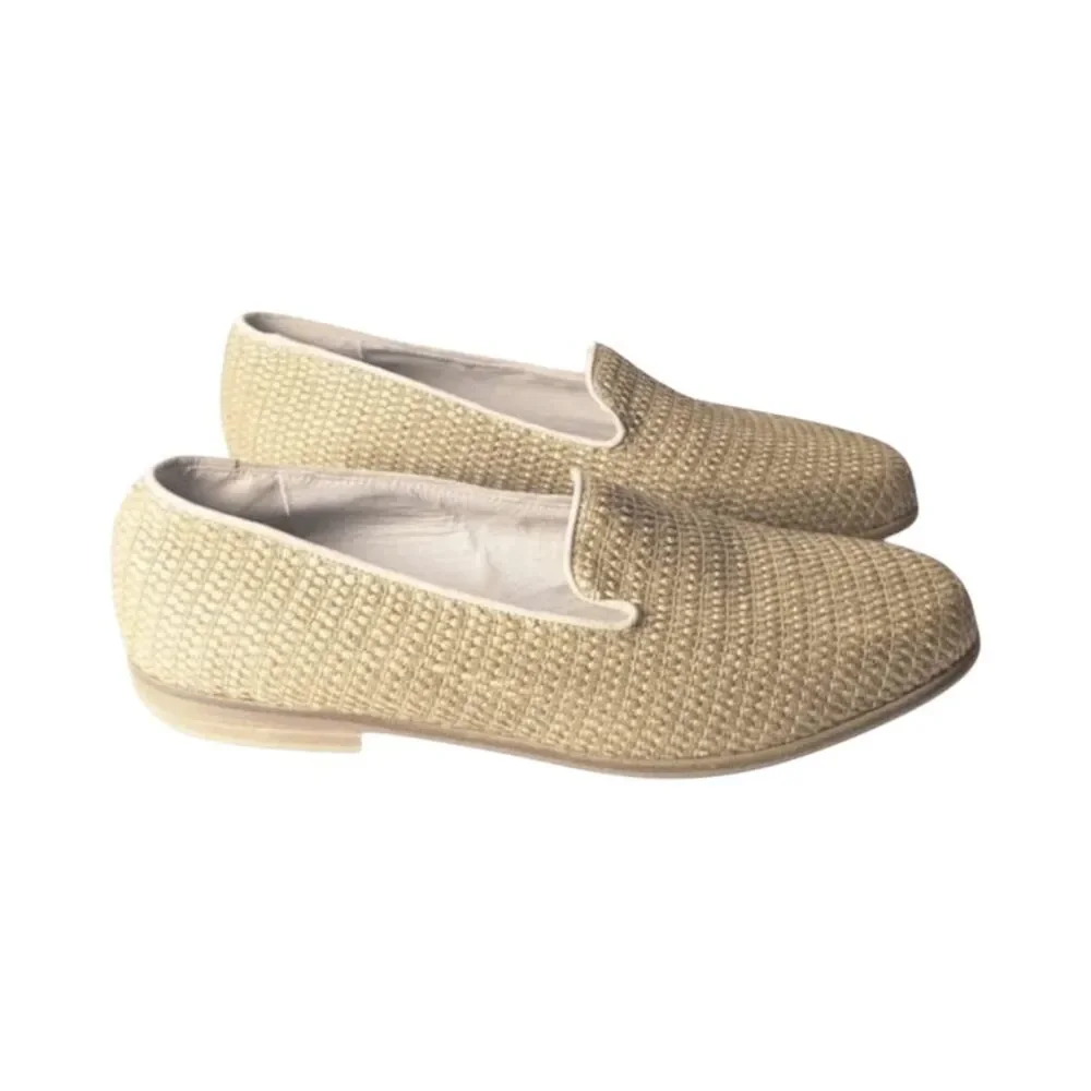 EVAN PICONE Straw Woven Loafers Size 7.5