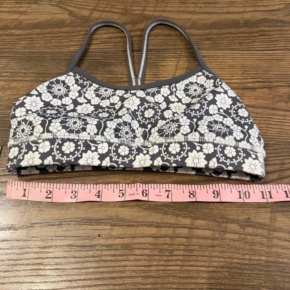 Lululemon Flow Y‎ Bra IV Twiggy Printed Nimbus/Soot Light XXS