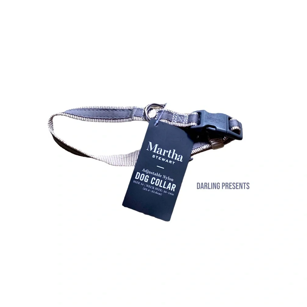Martha Stewart Adjustable Nylon Dog Collar Color Bowtie Tan Size 20/L