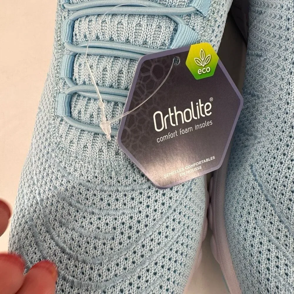 NWT Propet Tour Knit‎ Slide Sneakers Baby Blue Ortholite Size 12
