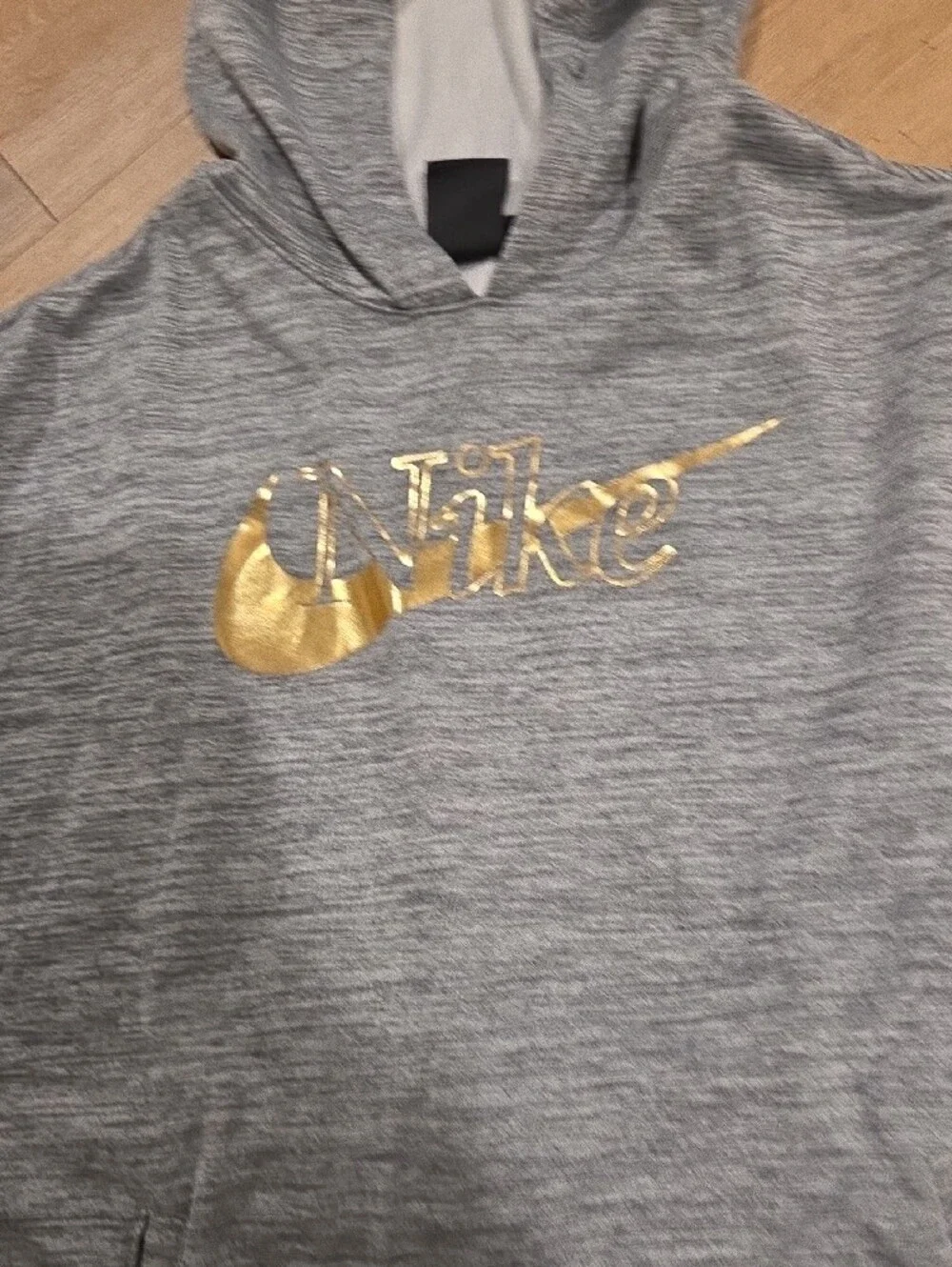 Nike Gray Hoodie with Gold Logo
