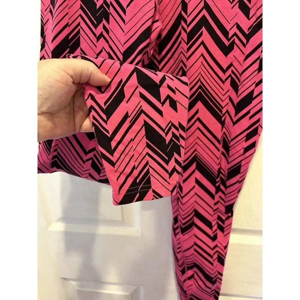 Nike Dri Fit Legendary Freeze Frame Tight Fit Leggings Pink And Black Women’s XL