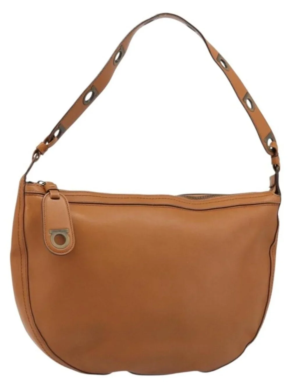 Salvatore Ferragamo Shoulder Bag Leather Brown Auth 186806A