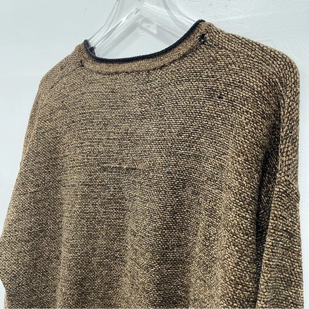 Segreto Brown Tan Knit V-Neck Sweater Wool Blend Men’s Medium
