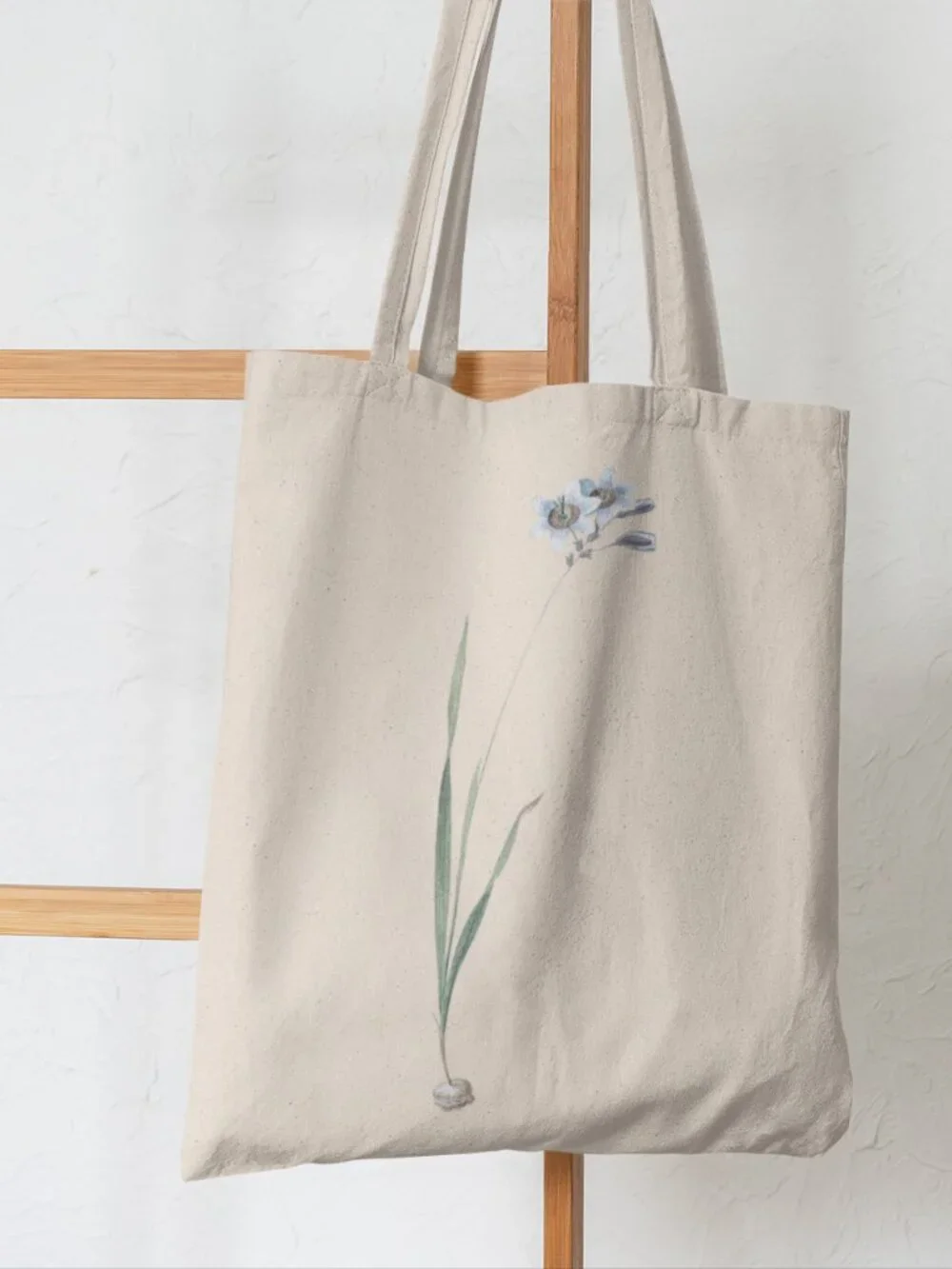 Cape Crocus Vintage Floral Print Graphic Canvas Tote Bag
