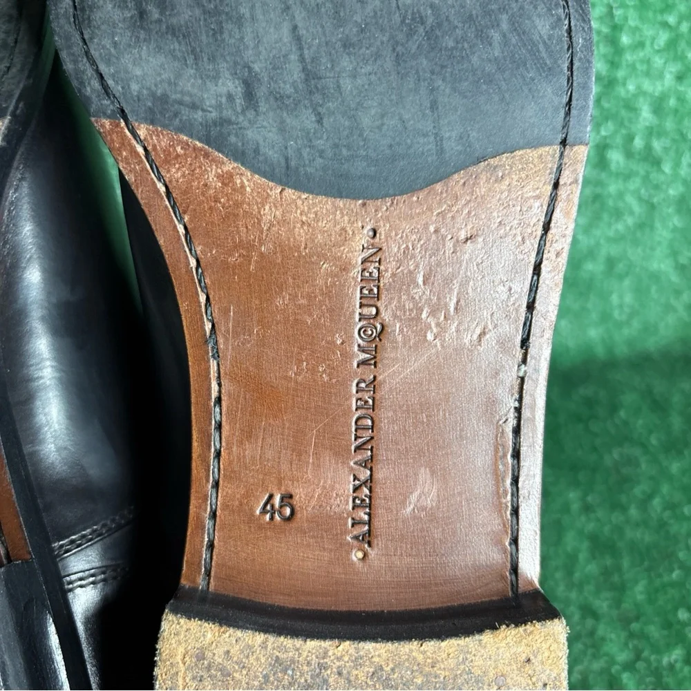 Alexander McQueen Lace-up Cap Toe Dress Shoe Two Tone Brown Leather Size 12 / 45