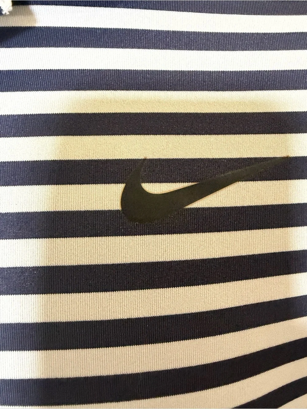 Nike golf dry fit Polo shirt men’s size extra large Navy blue & white stripes