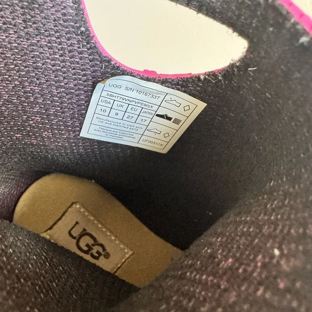 Hot Pink UGG Rain Boots Toddler 10 Glossy Waterproof Cutout Pull-On Durable Cozy