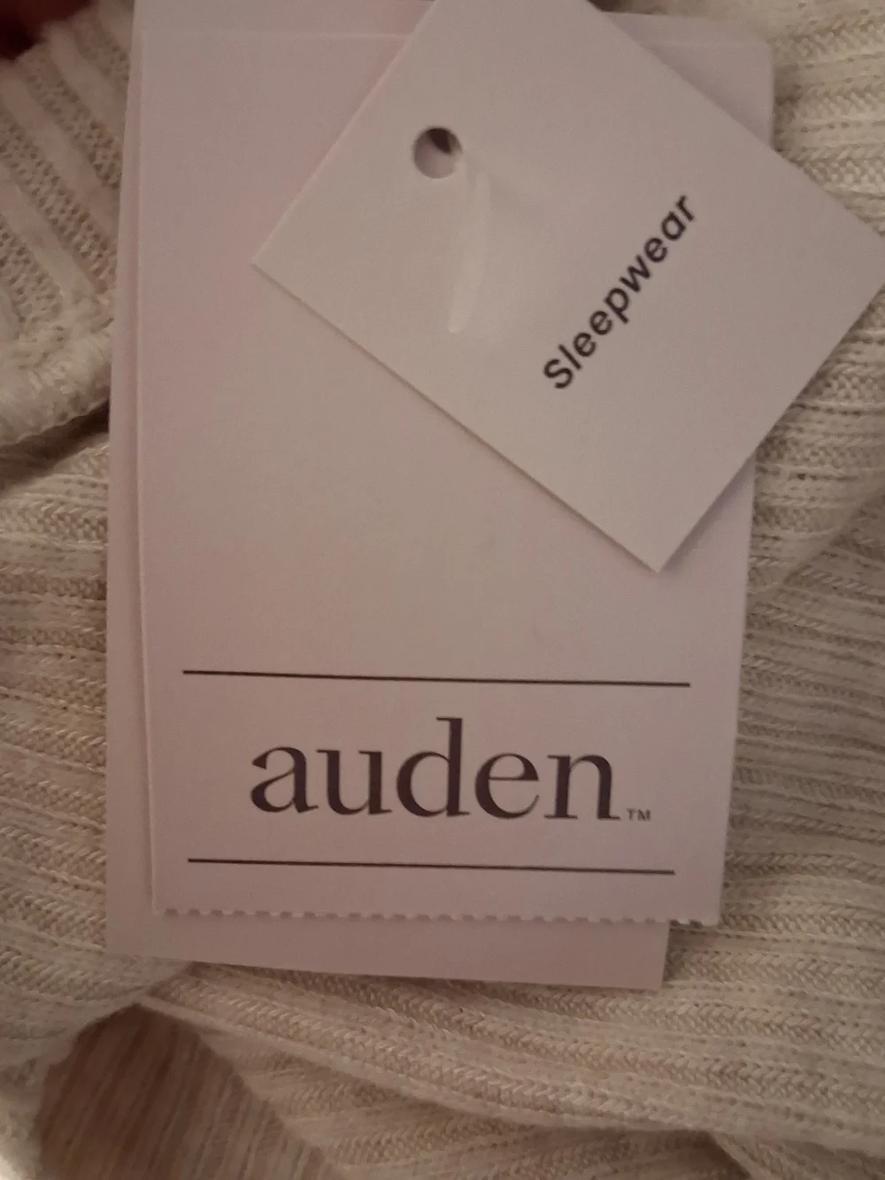 Auden Cream Ribbed V-Neck Sleepwear Top XL