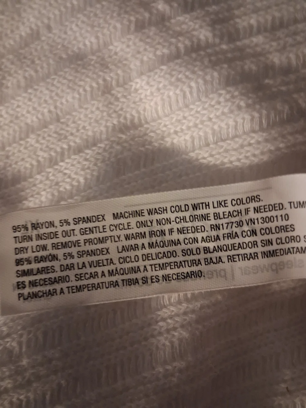 Auden Cream Ribbed V-Neck Sleepwear Top XL