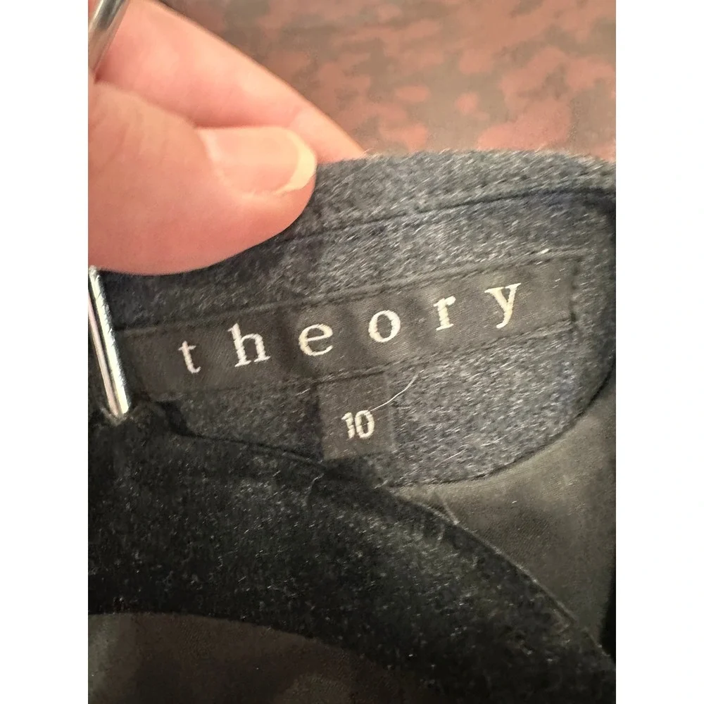 Theory Women's Charcoal Gray‎ Wool Blend Blazer Suit Jacket Size 10