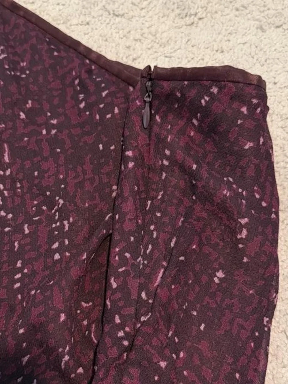 Ann Taylor dark purple patterned knee length skirt