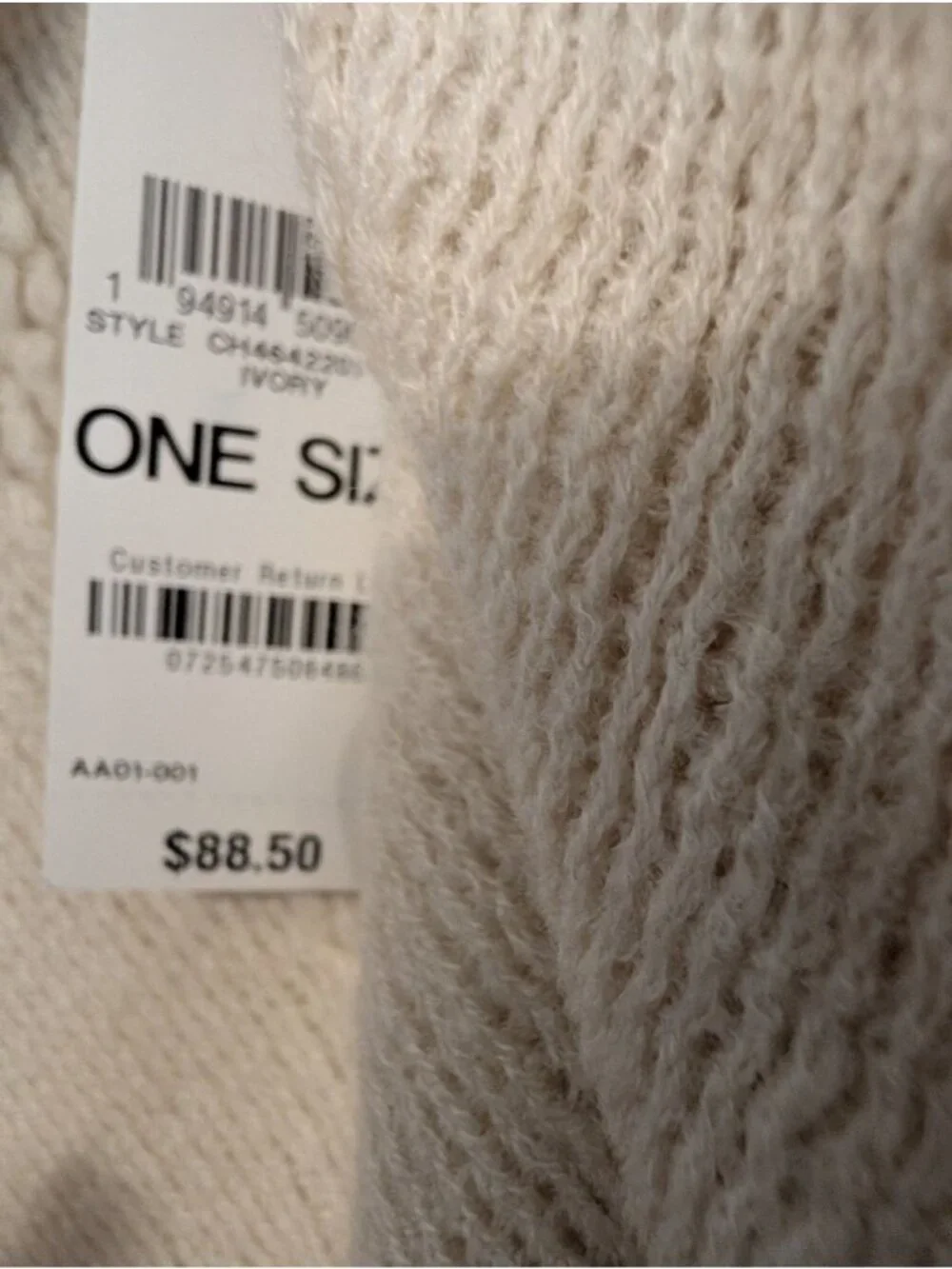 New Charter Club Womens Ivory Raschel-Knit Poncho Wrap With Toggle Closure & Fri
