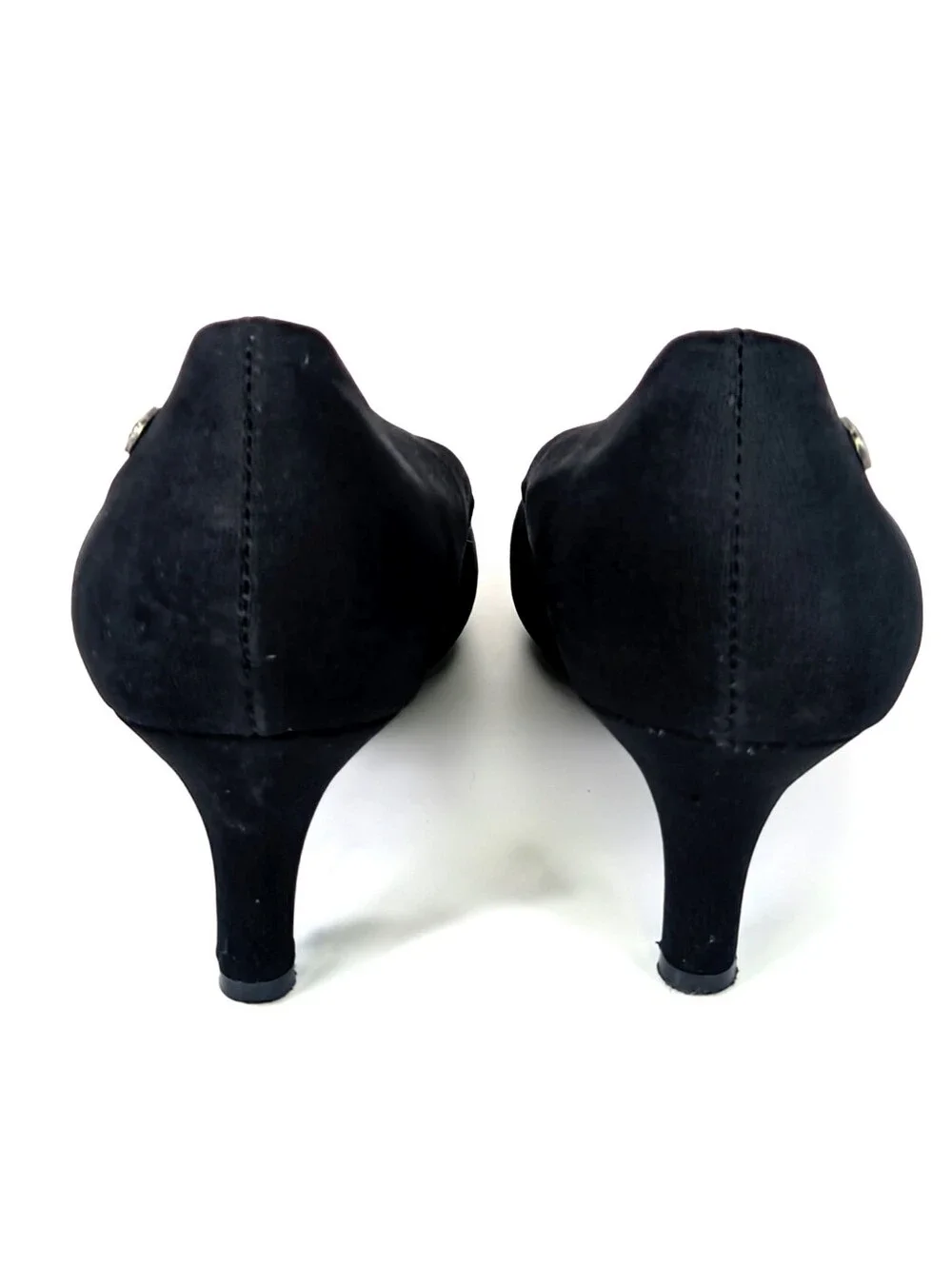 Life Stride Soft System Parigi Black Fabric Flex Round Toe Low Heel Pumps 5.5