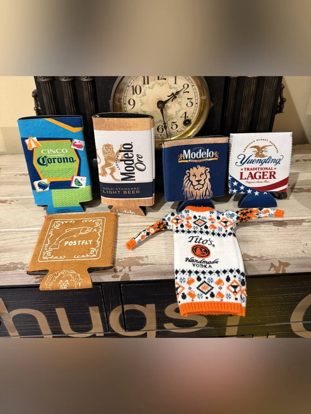 Lot of 6 Beer Brand Can Coolers Sleeves & Tito's Sweater⁠