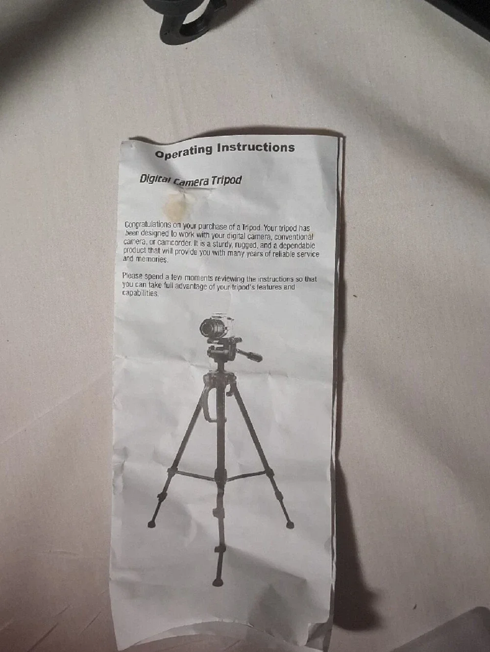 Digital Black Camera or Camcorder Tripod With Expanding Legs
