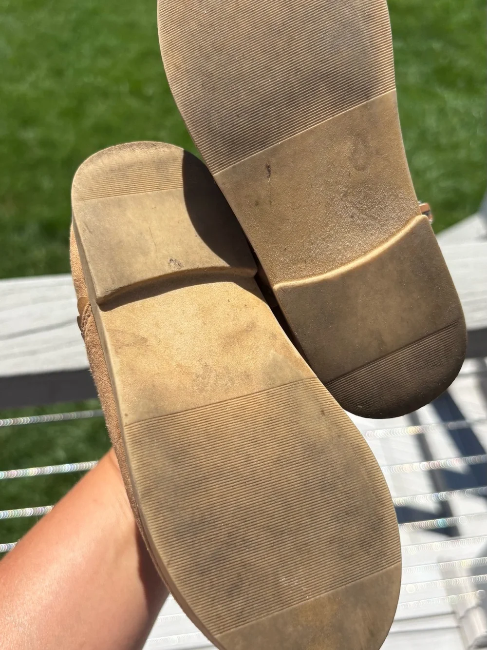 Tucker + Tate Tan Suede Ankle Boots with Pink Elastic