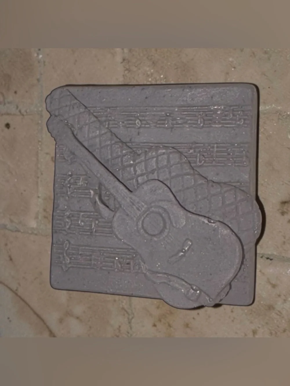 Leather Soap handmade guitar 2.5x2.5in 6oz oatmeal based