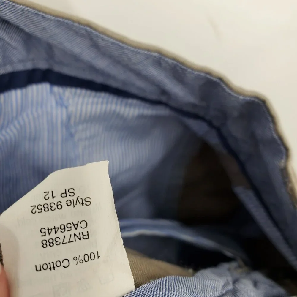 J. Crew‎ Men's Khaki Flat Front Chino Preppy Shorts Size 30W