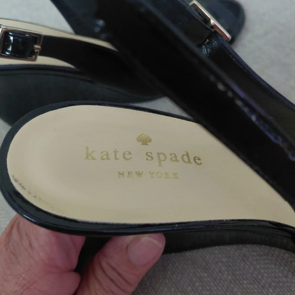 Kate Spade Black Wedge Slingbacks