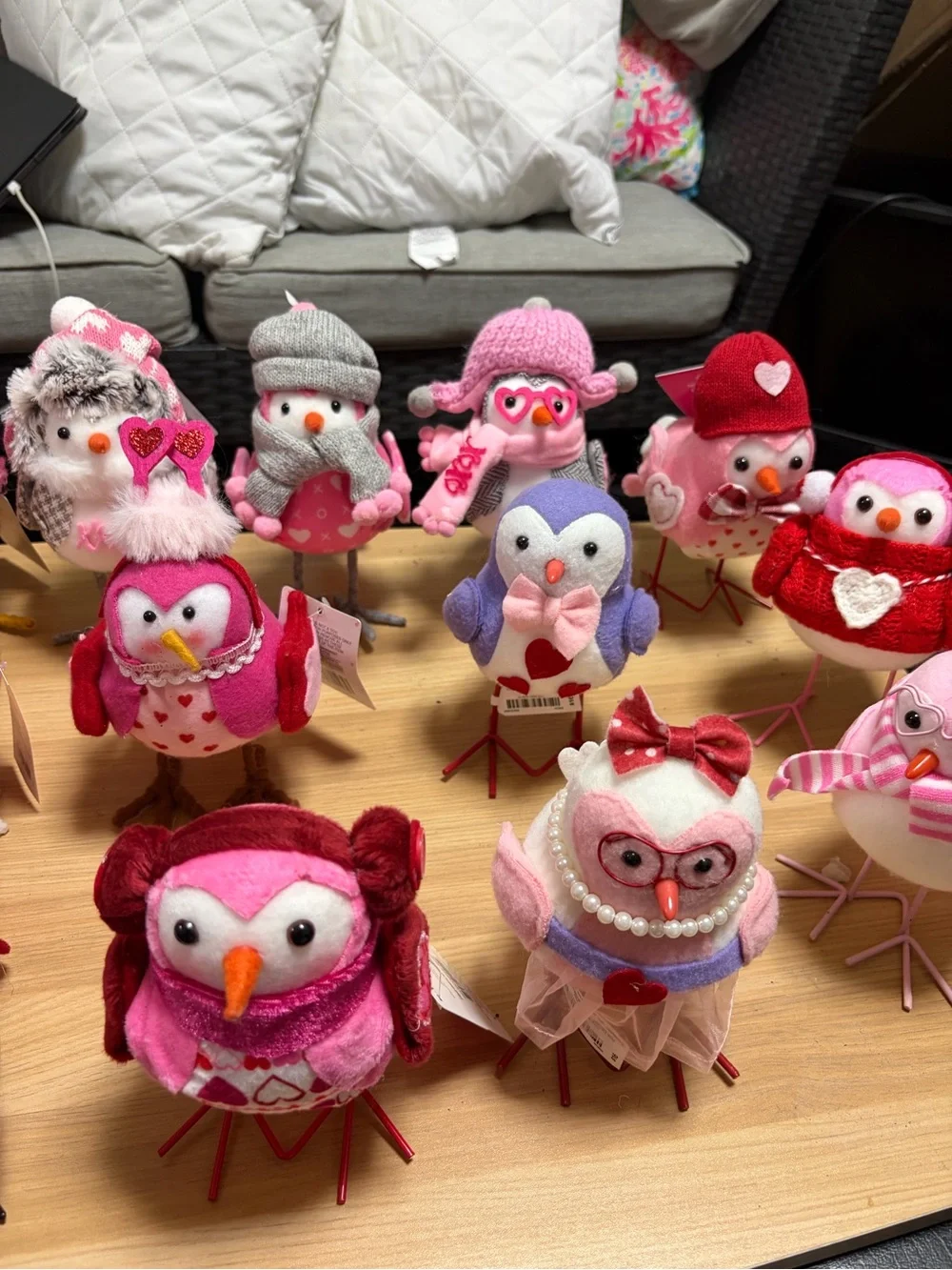 Lot of 21 Valentine’s Day Fabric Birds