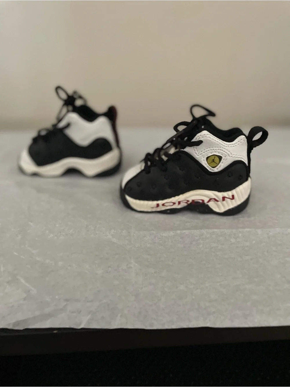 NIKE Team Jordan Baby Sneakers Black & White with Red Trim (Size 2C)