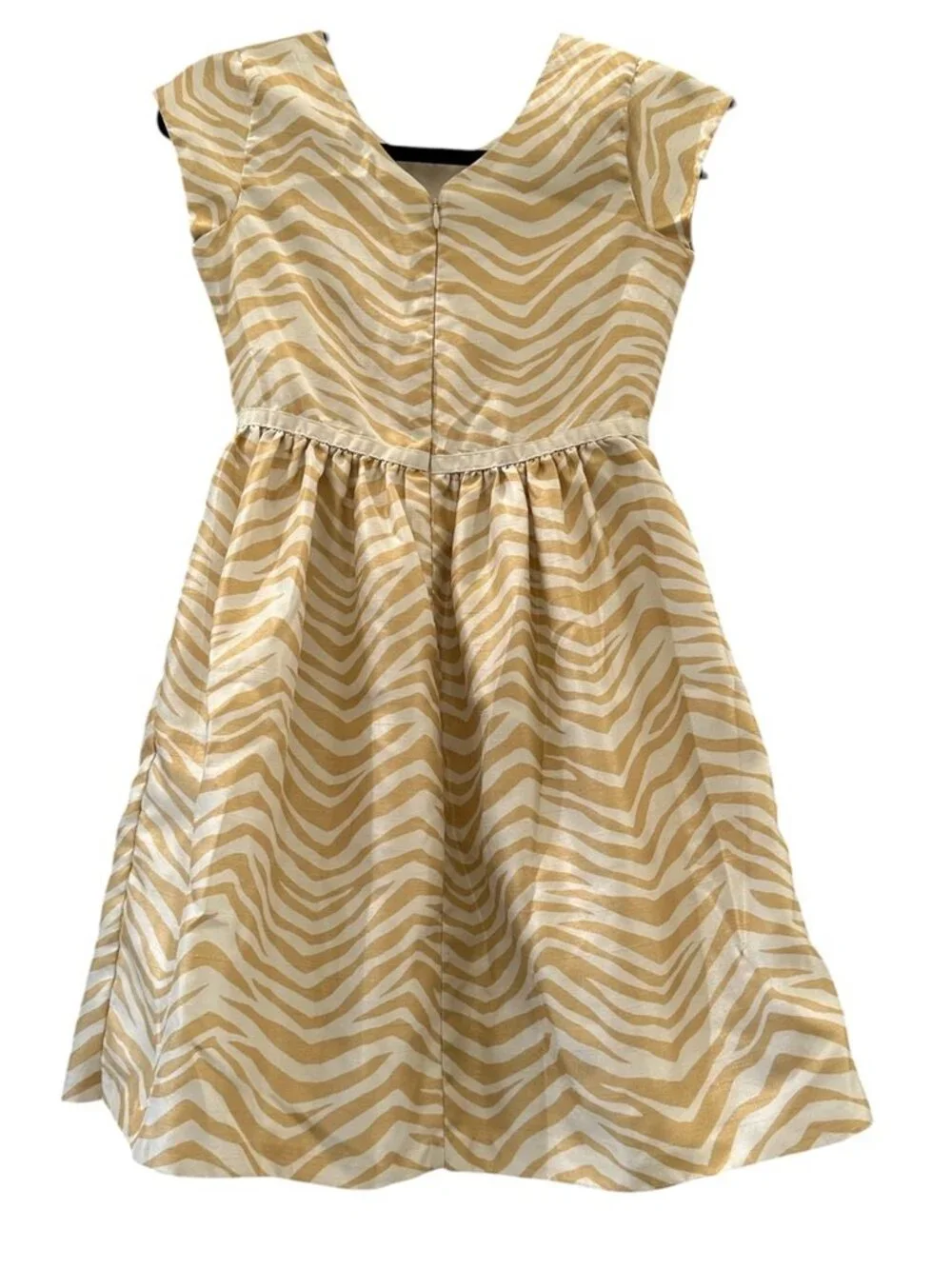 Safari Glam Gymboree Girls Tan White Animal Stripe Full Crinoline Party Dress 10