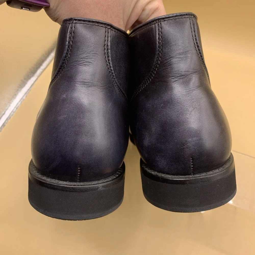 John Varvatos USA Chukka Boots Men's Distressed Black Leather - Size 10.5