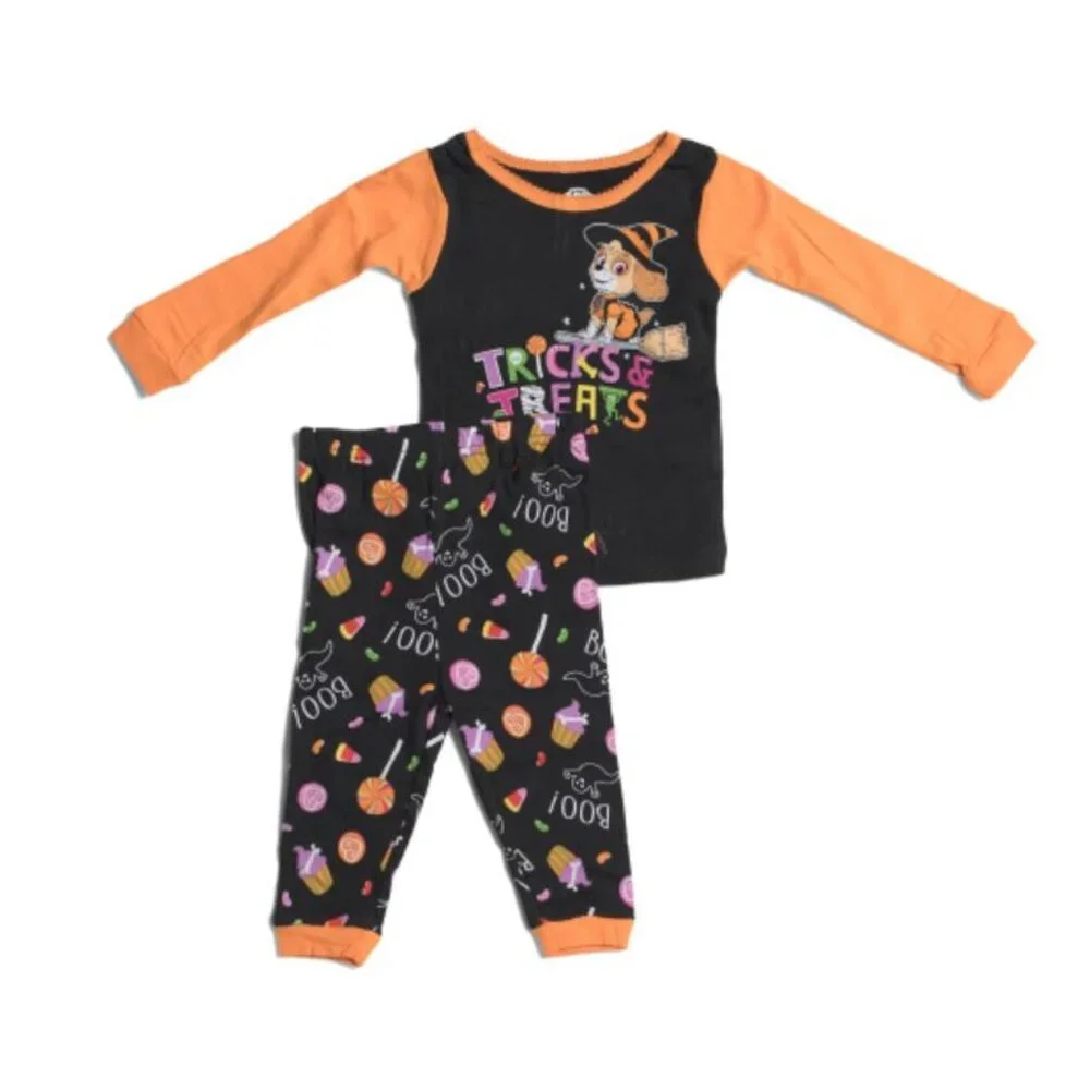 NWT PAW PATROL 2pc Toddler Halloween Cotton Sleep Set Glow in the Dark