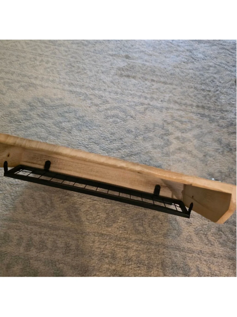 Kitchen Spice Organizer Wood and Metal Wall Shelf