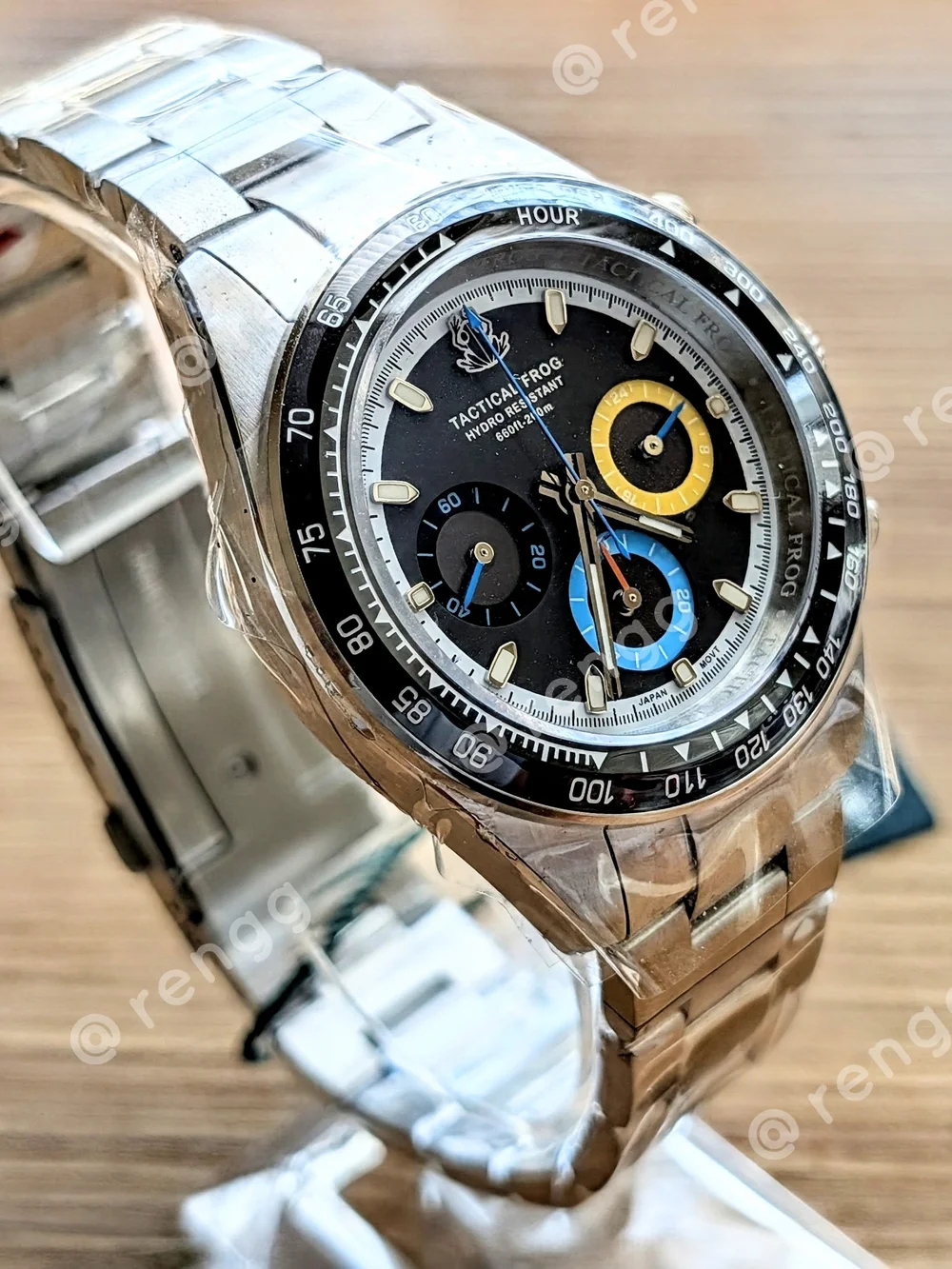 Men's Stainless Chronograph Mod Watch Tactical Frog Sapphire Solar-powered