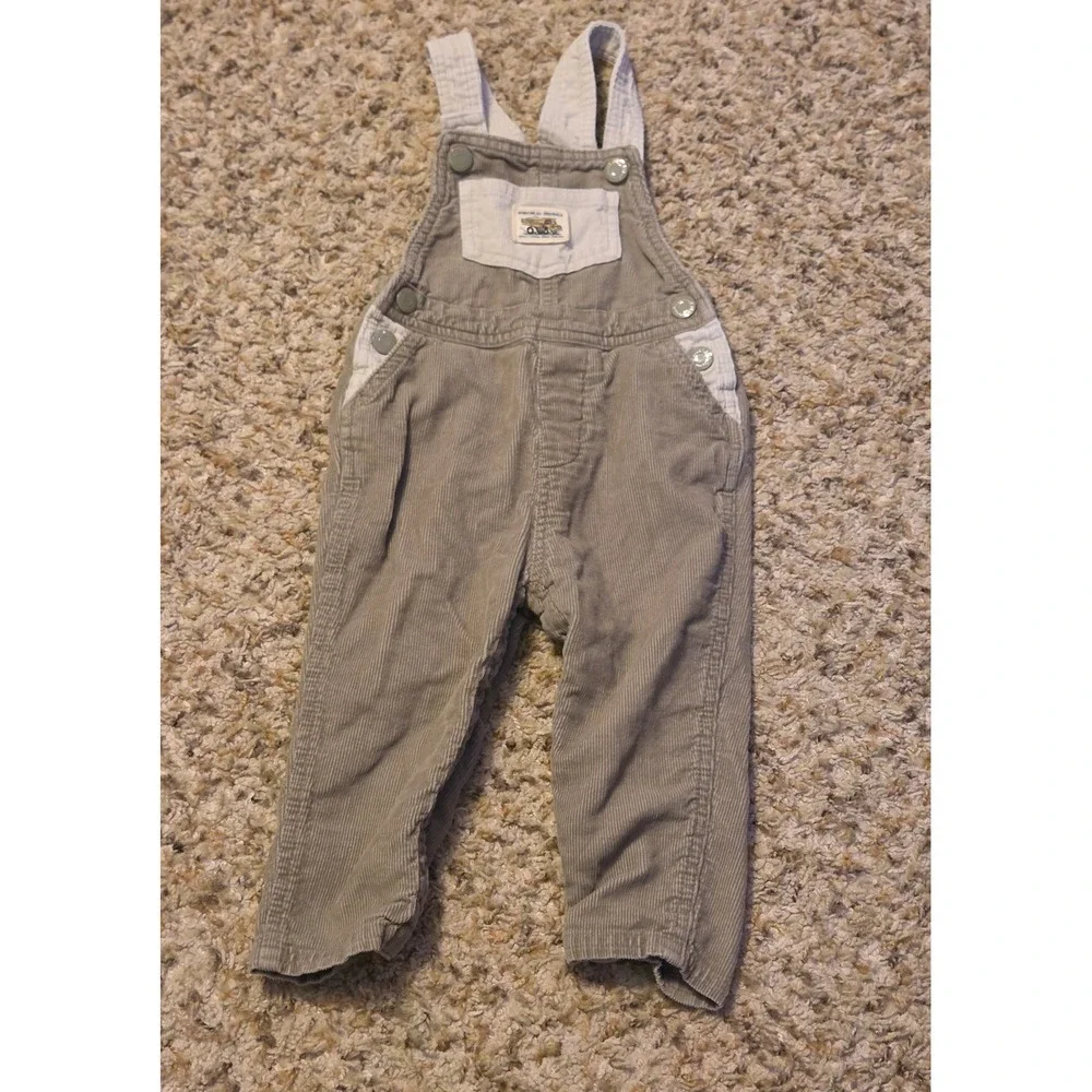 Old Navy Brown Tan Corduroy Overalls Baby Size 12-18 Months