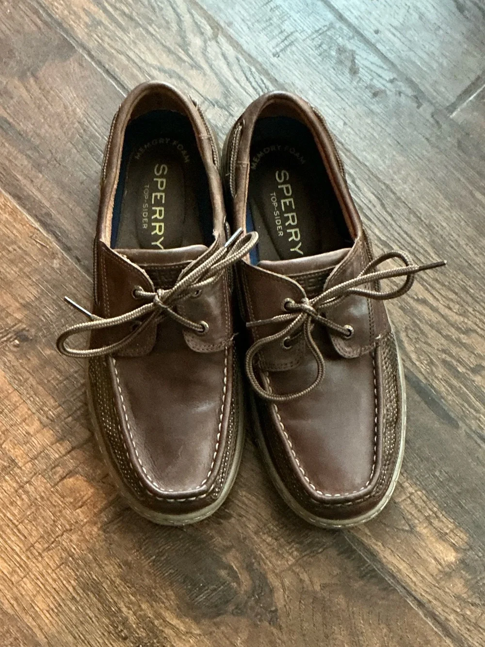 Sperry Top-Slider Brown Leather Boat Shoes Men’s size 9