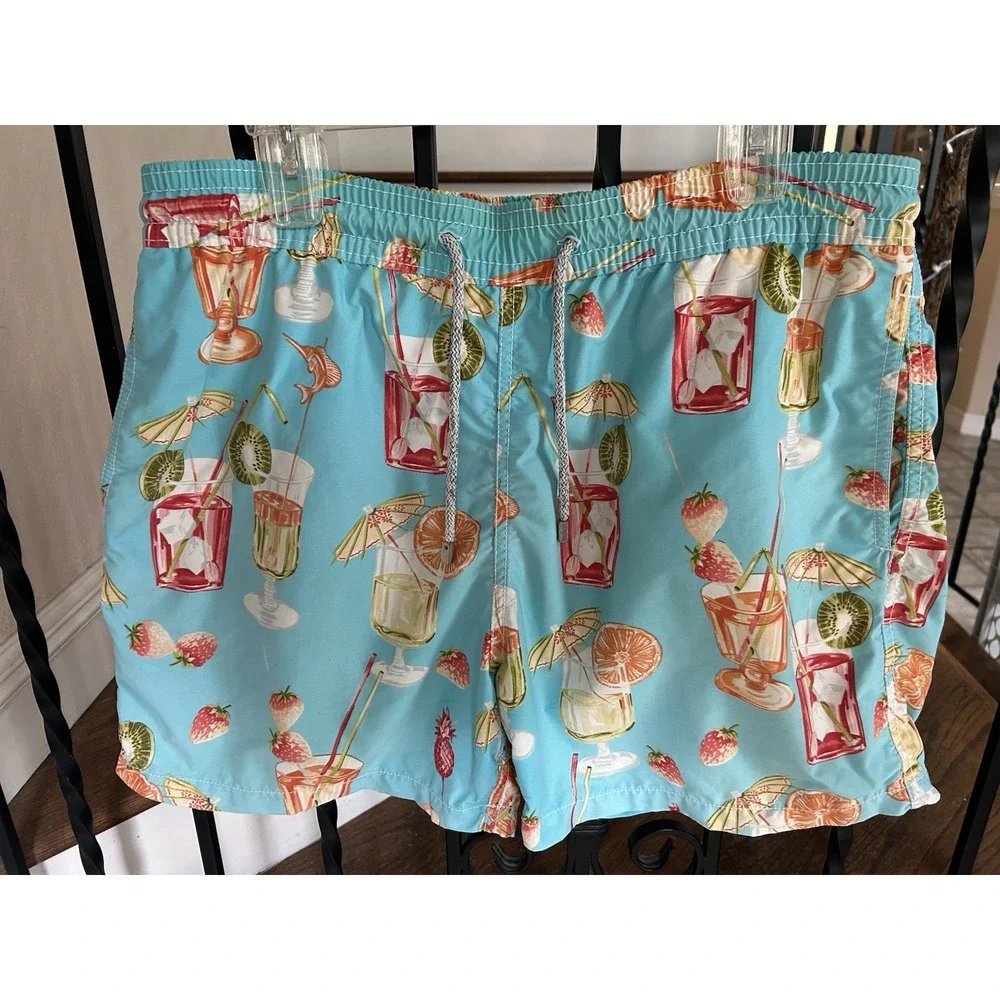 Men's Size XL Vilebrequin Swim Shorts Trunks Drinks/Cocktail's Fruit Unlined