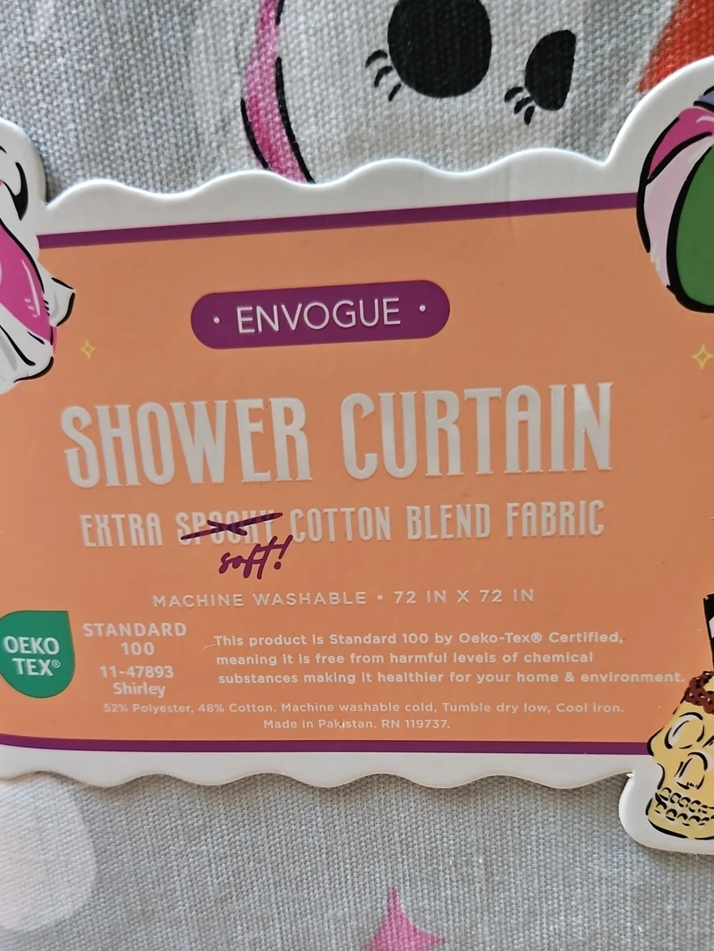 Halloween Shower Curtain - Cotton Blend